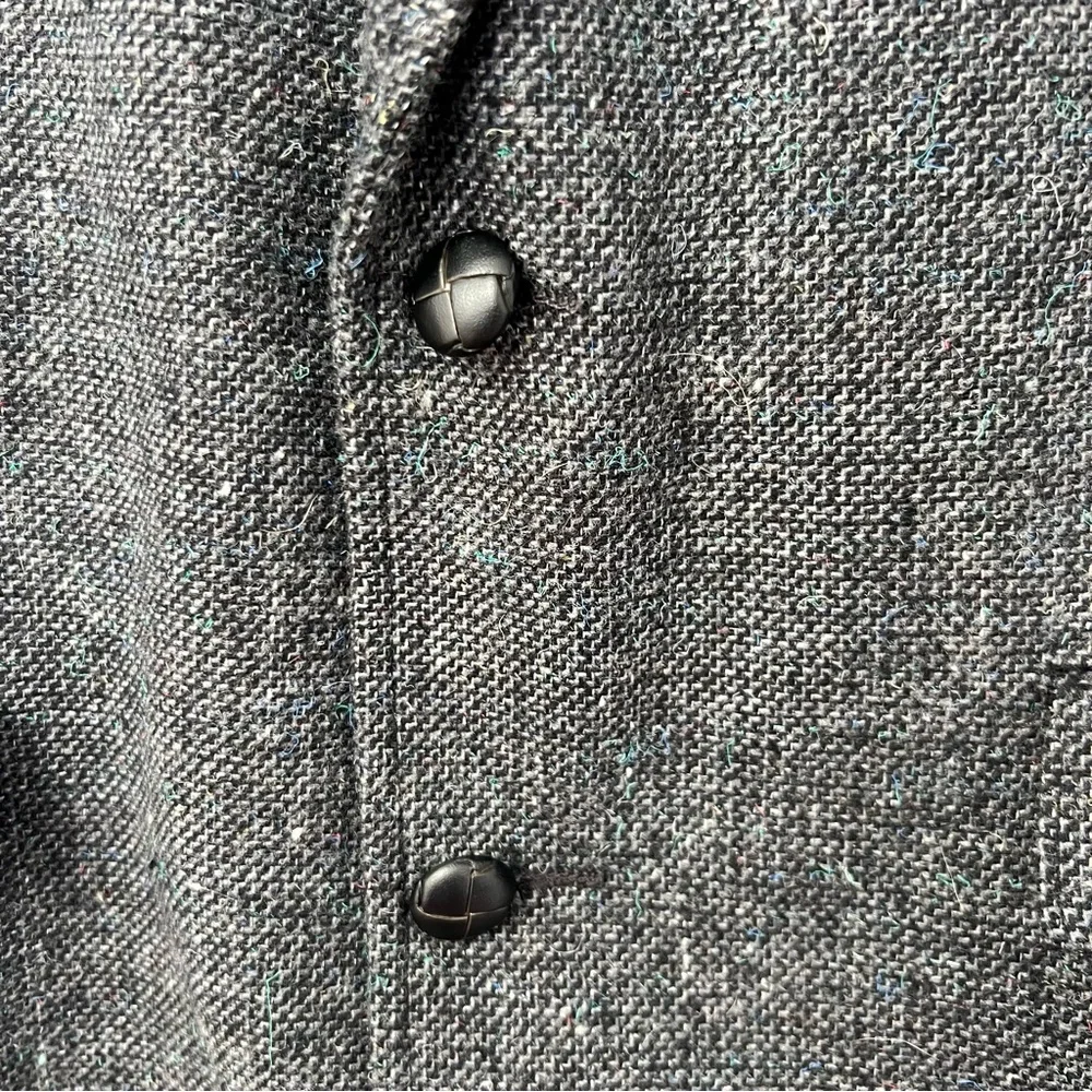 Vintage Pioneer Wear Western Rodeo Tweed Charcoal Men's Blazer Elbow Patches L
